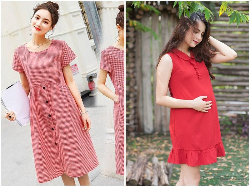 Váy Bầu Dáng Babydoll Đáng Yêu