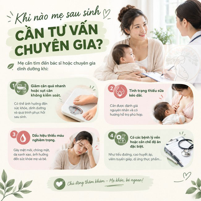 Khi nào mẹ sau sinh cần tư vấn chuyên gia