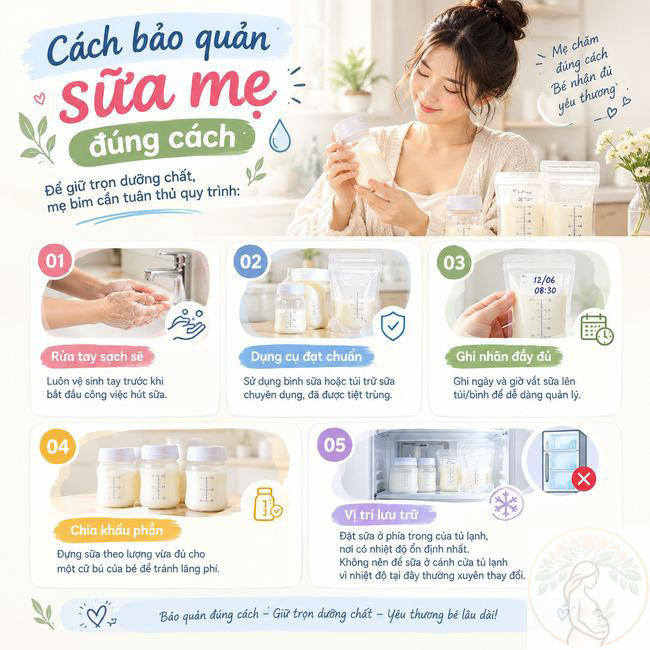 Cách bảo quản sữa mẹ đúng cách